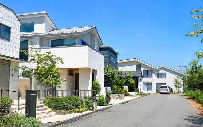 新築分譲住宅の街並み