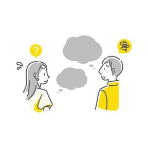 リフォームと新築で迷う夫婦のイラスト